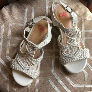 GB Girls crochet rope wedges size 3